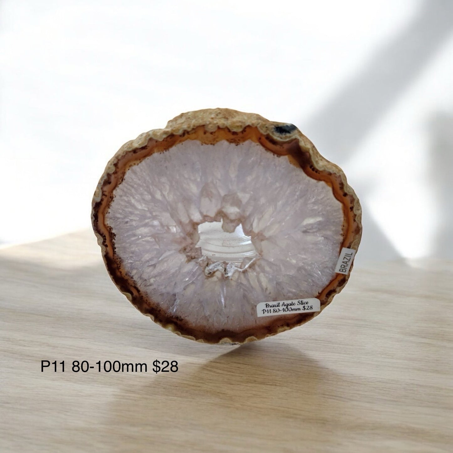 Brazilian Agate Slice (80-100mm) with stand