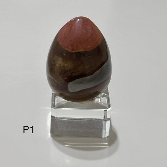 Mini Ocean Jasper Egg with Acrylic Stand (40mm) Brazil