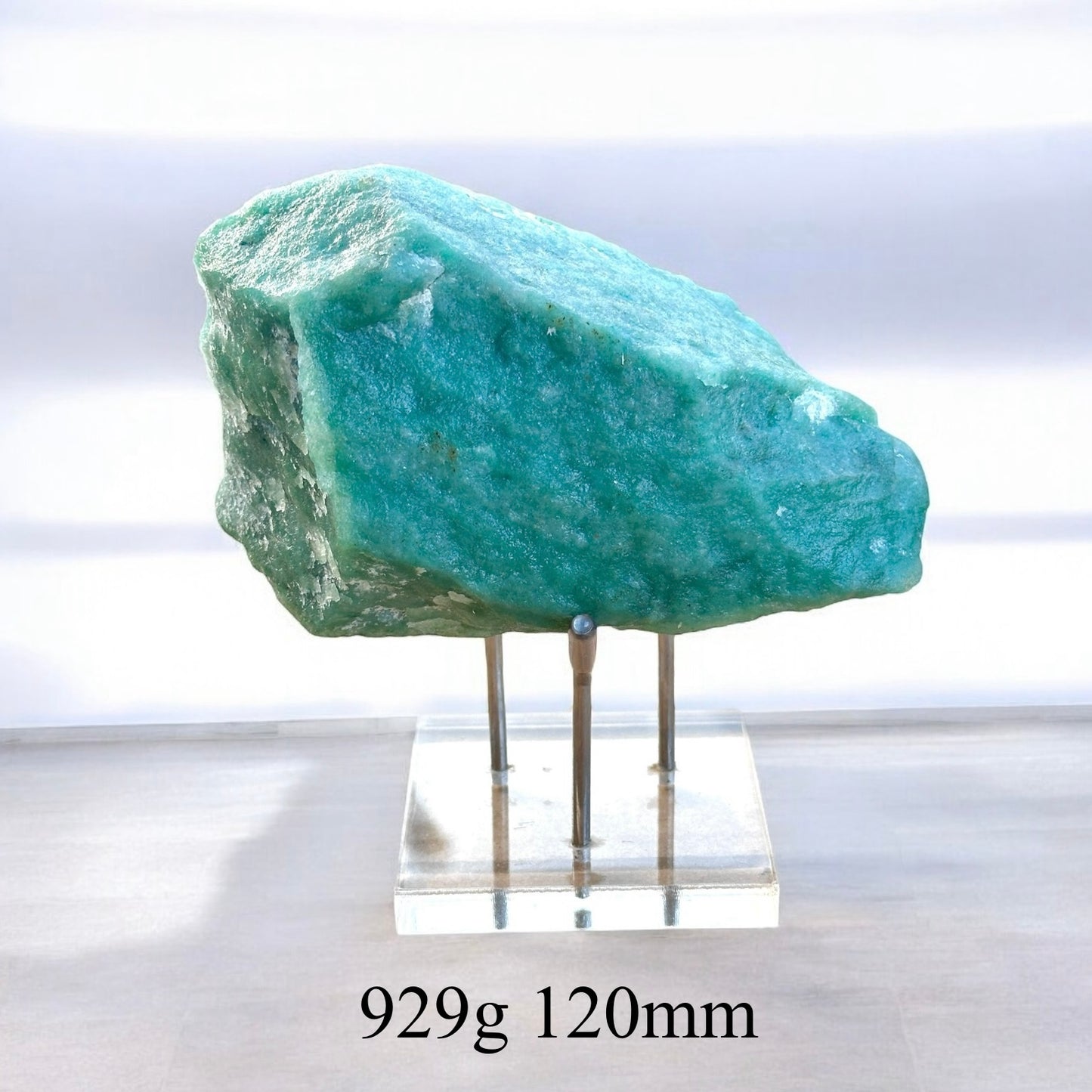 Green Aventurine Raw with Acrylic stand (Large)