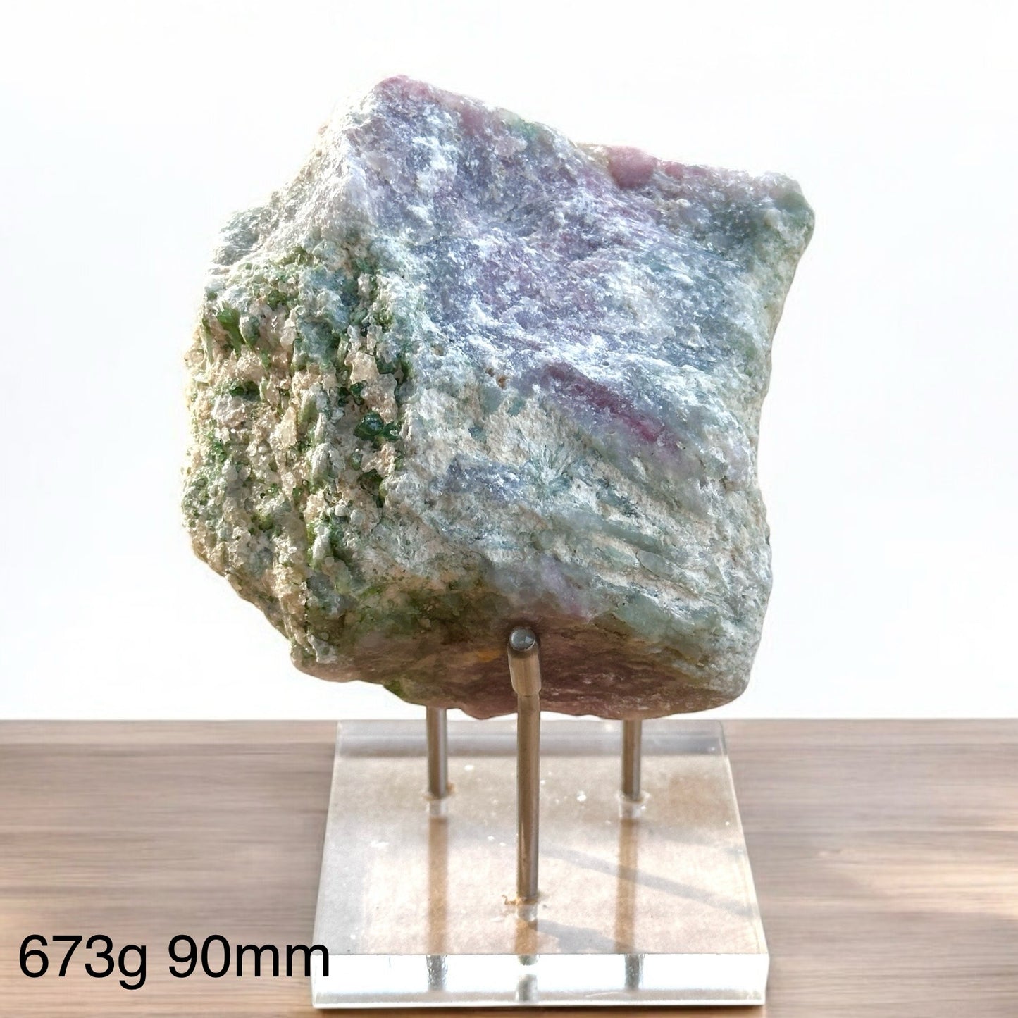 Pink & Green Tourmaline Natural Raw (Large) Brazil (AAA grade) with acrylic stand