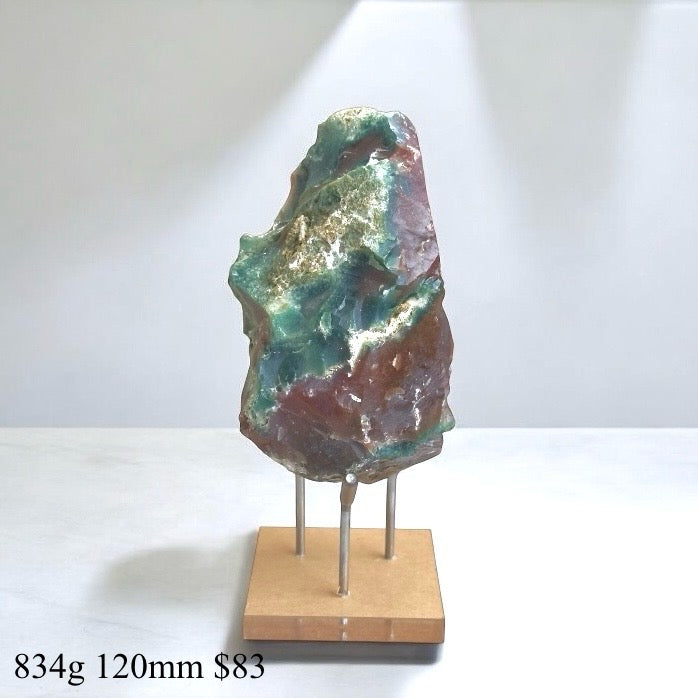 Ocean Jasper Raw (Magnetic Flow & Happiness PRE-ACTIVATED STONE) with Acrylic Stand