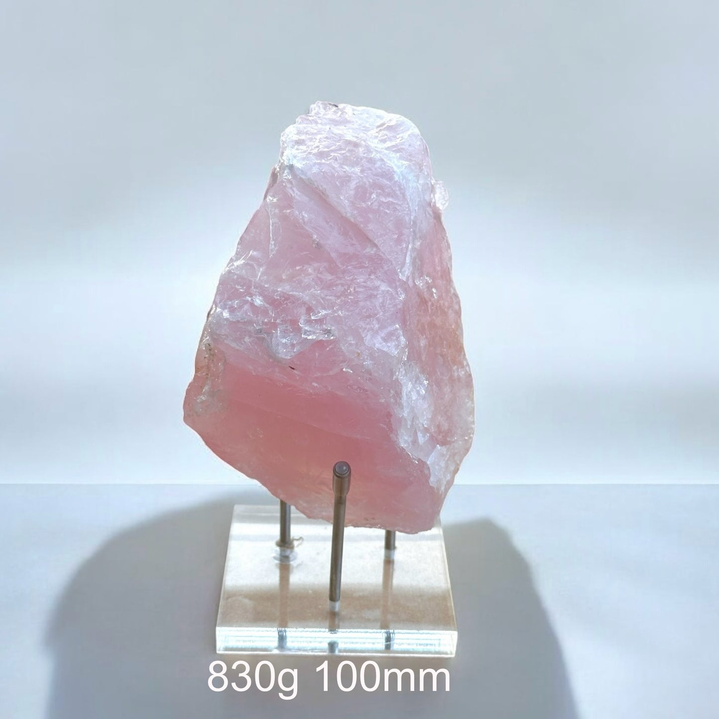 Rose Quartz Large Natural Raw with Acrylic Stand (Brazil)