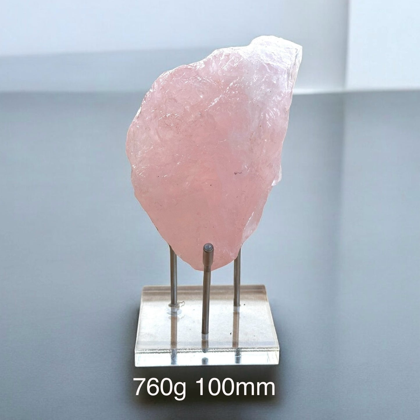 Rose Quartz Large Natural Raw with Acrylic Stand (Brazil)