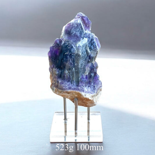 Chevron Amethyst Natural Raw Large with acrylic stand (Brazil)