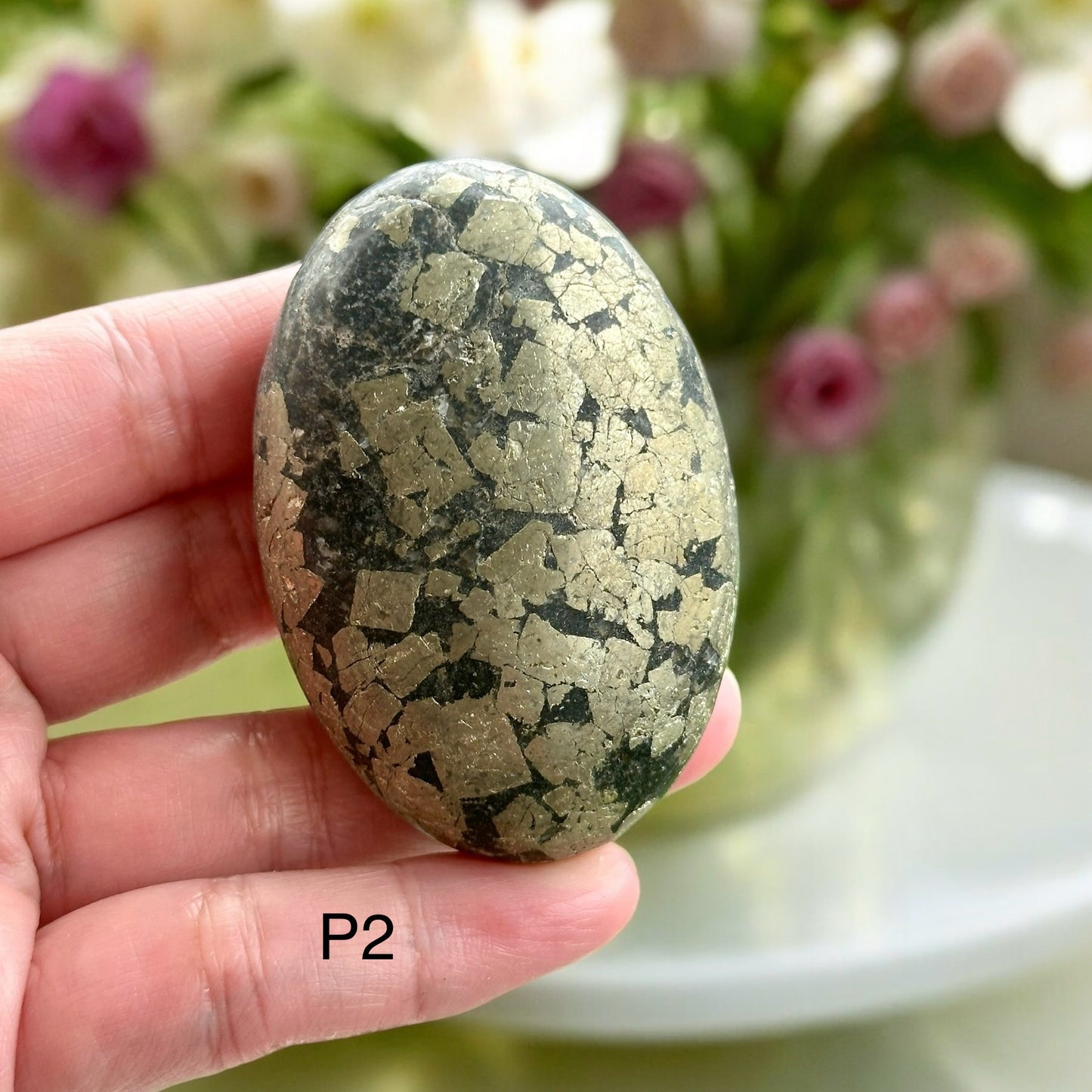 Pyrite Palm Stone 60mm