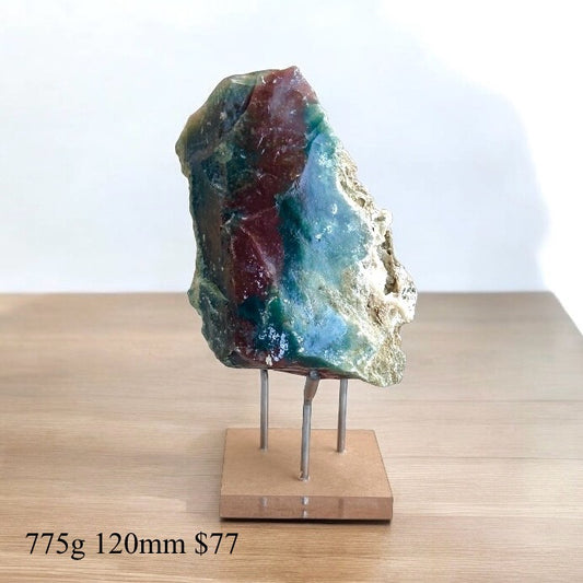 Ocean Jasper Raw (Magnetic Flow & Happiness PRE-ACTIVATED STONE) with Acrylic Stand