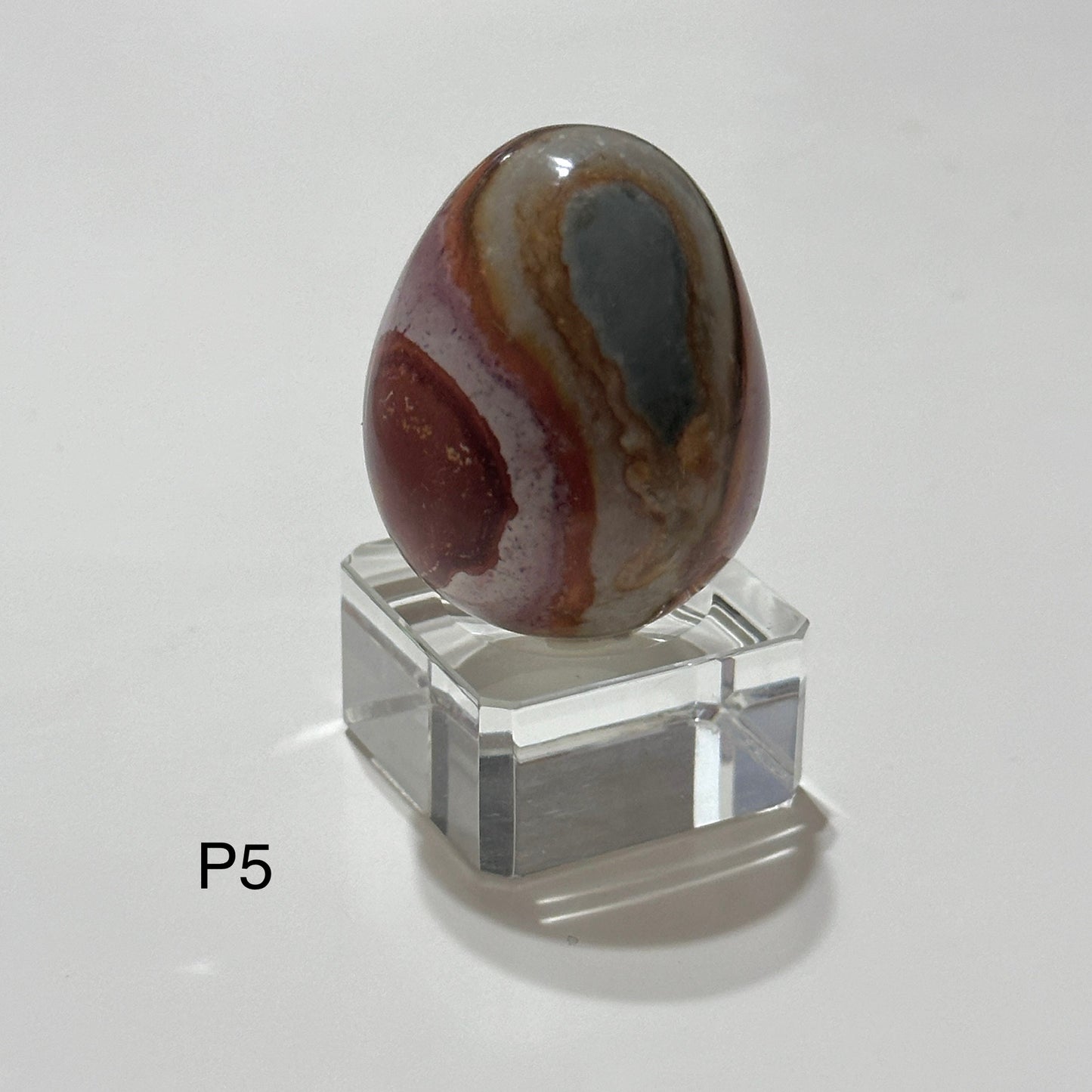 Mini Ocean Jasper Egg with Acrylic Stand (40mm) Brazil