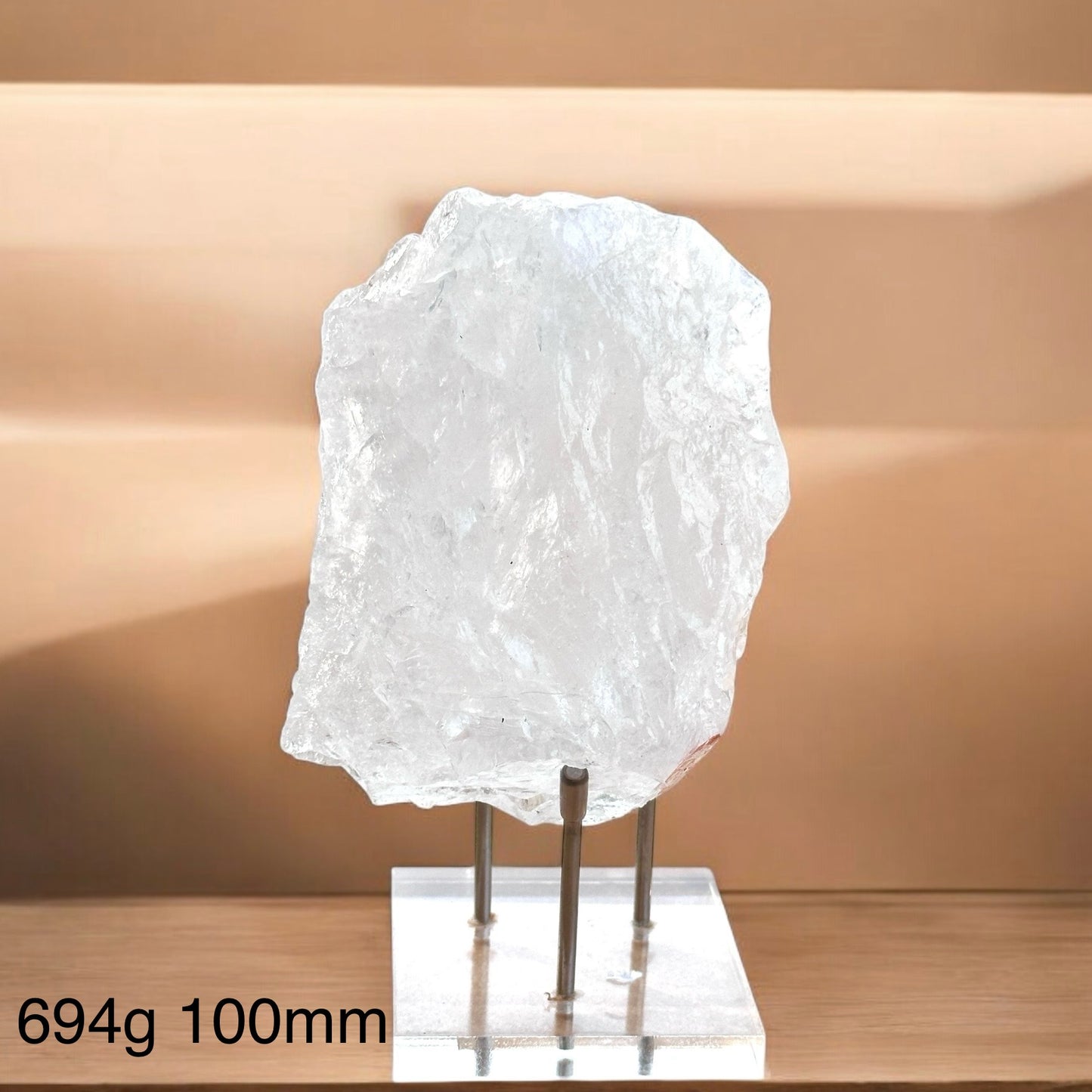 Clear Quartz Natural Raw (Large) Brazil (AAA Grade) with Acrylic stand