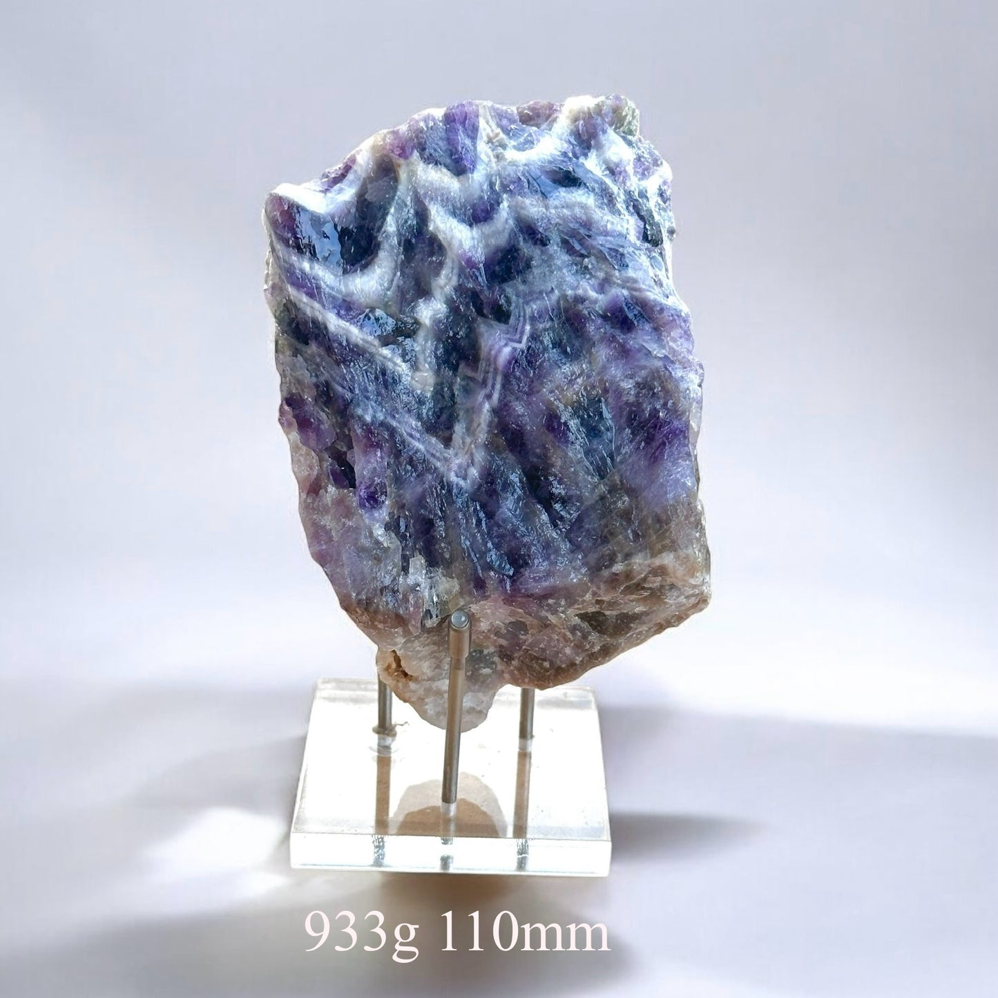 Chevron Amethyst Natural Raw Large with acrylic stand (Brazil)