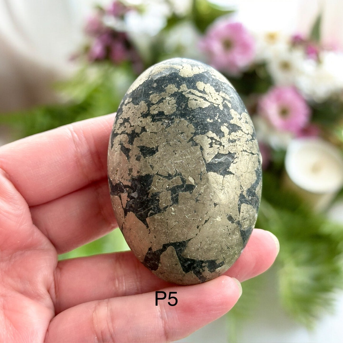 Pyrite Palm Stone 60mm