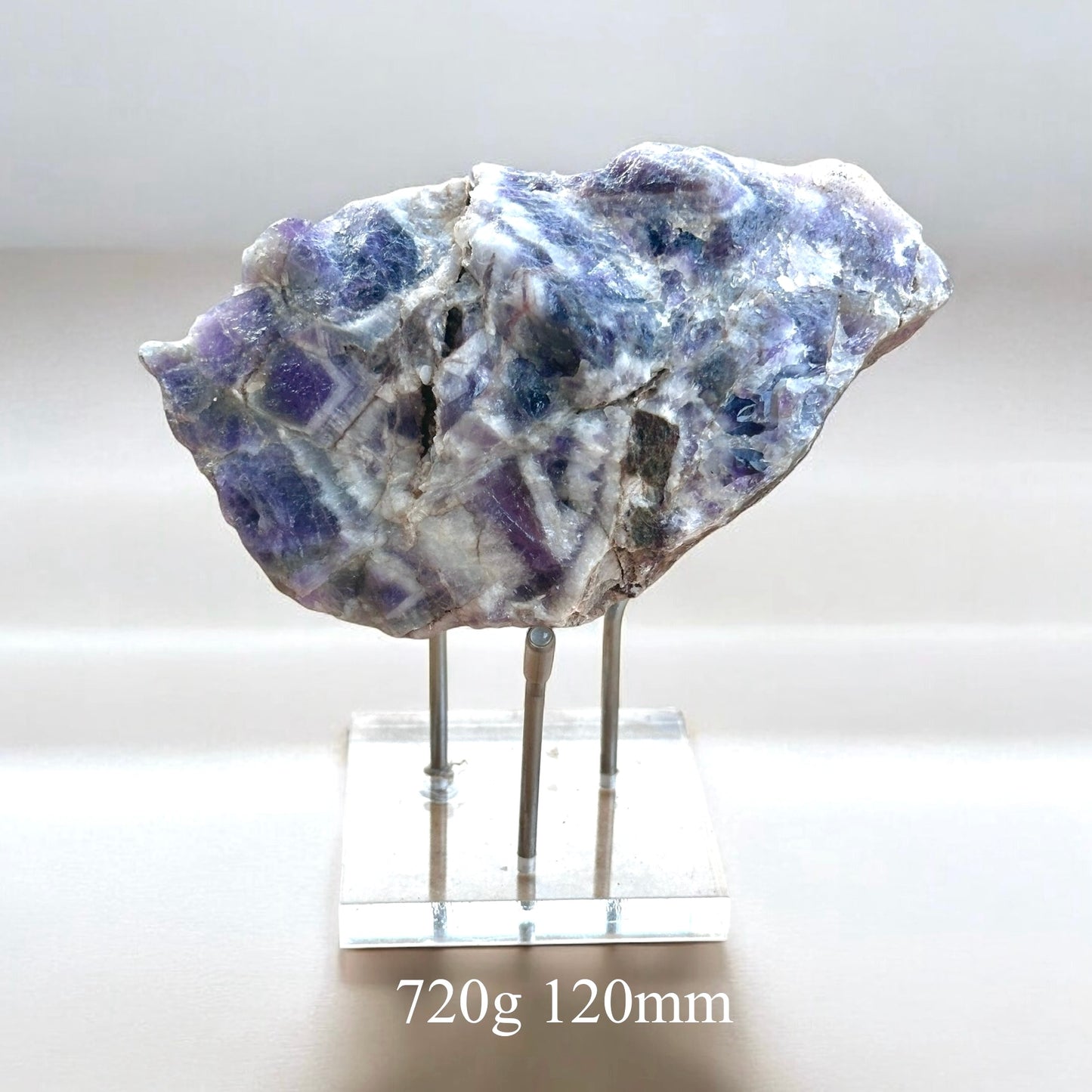 Chevron Amethyst Natural Raw Large with acrylic stand (Brazil)