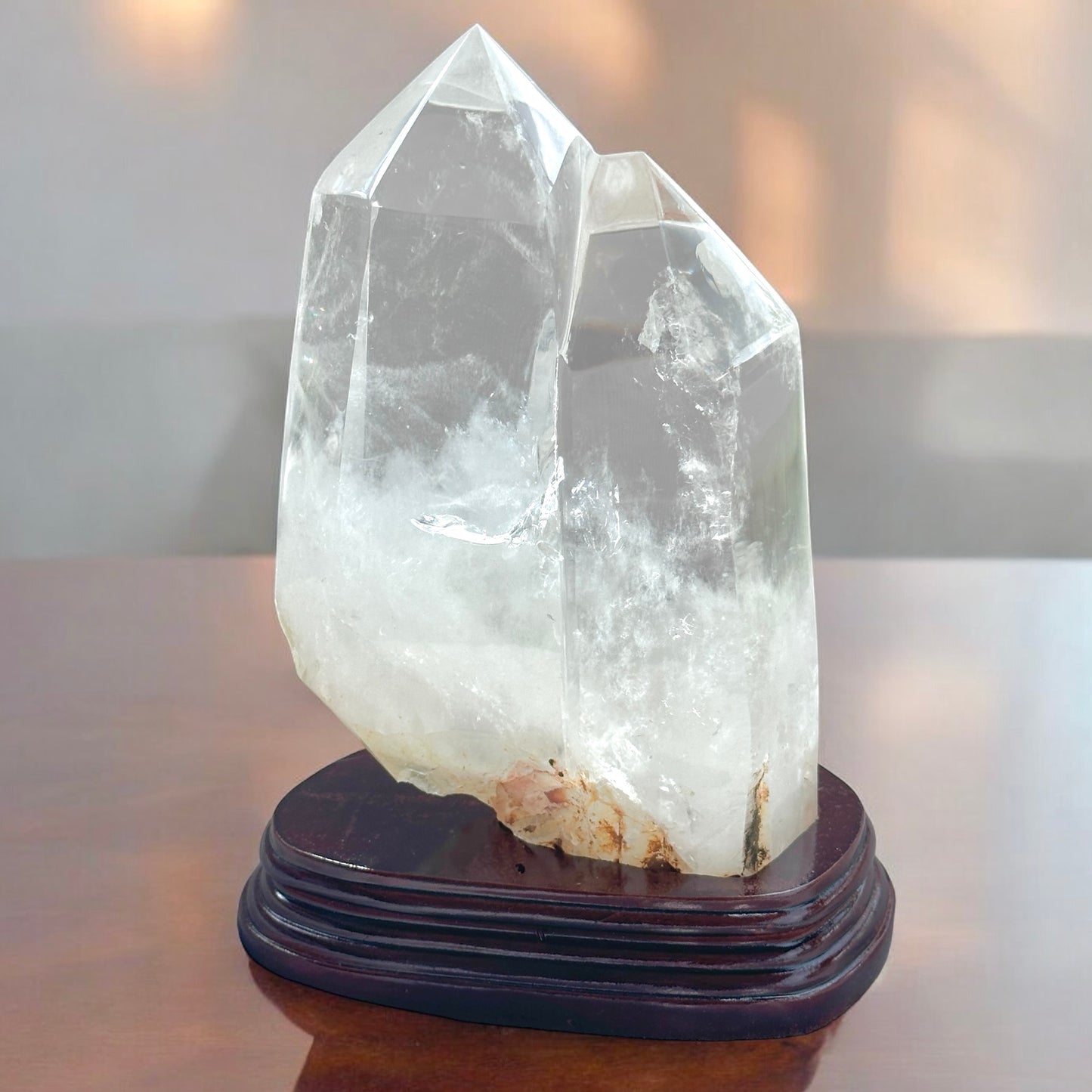 Clear Quartz Twin Towers with Stand, High Grade (30% OFF) Brazil