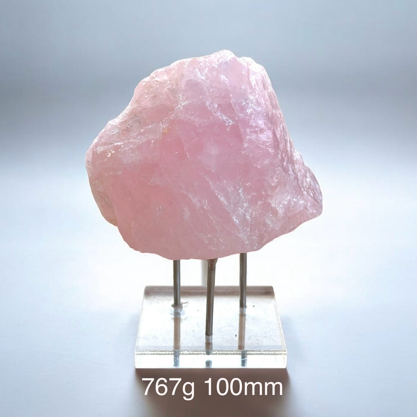 Rose Quartz Large Natural Raw with Acrylic Stand (Brazil)