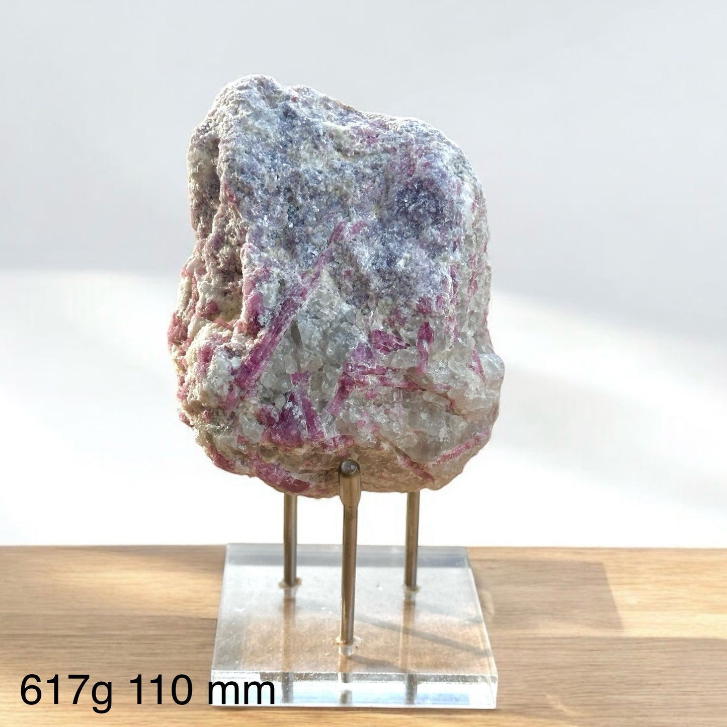 Pink & Green Tourmaline Natural Raw (Large) Brazil (AAA grade) with acrylic stand