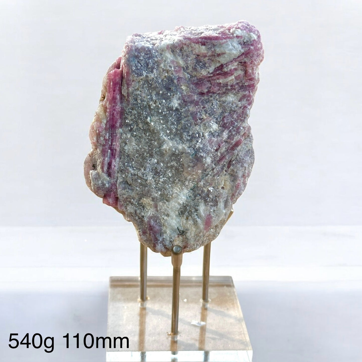 Pink & Green Tourmaline Natural Raw (Large) Brazil (AAA grade) with acrylic stand