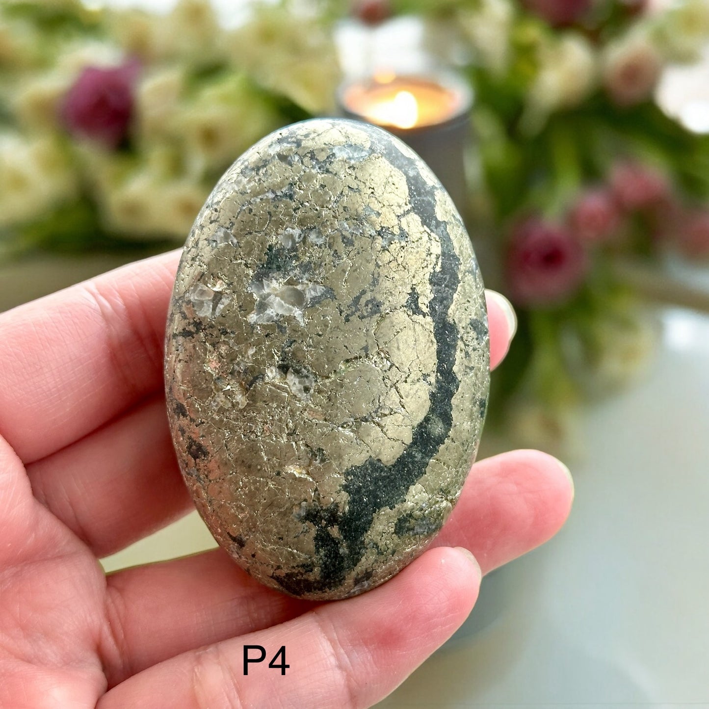 Pyrite Palm Stone 60mm