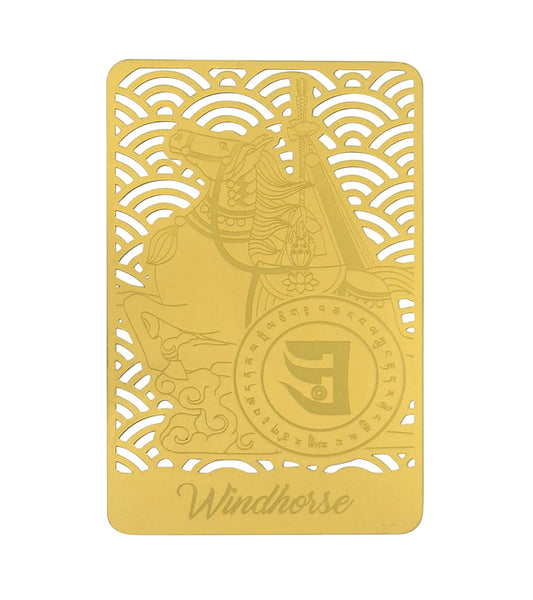 Magical Windhorse Gold Card Amulet (Feng Shui)