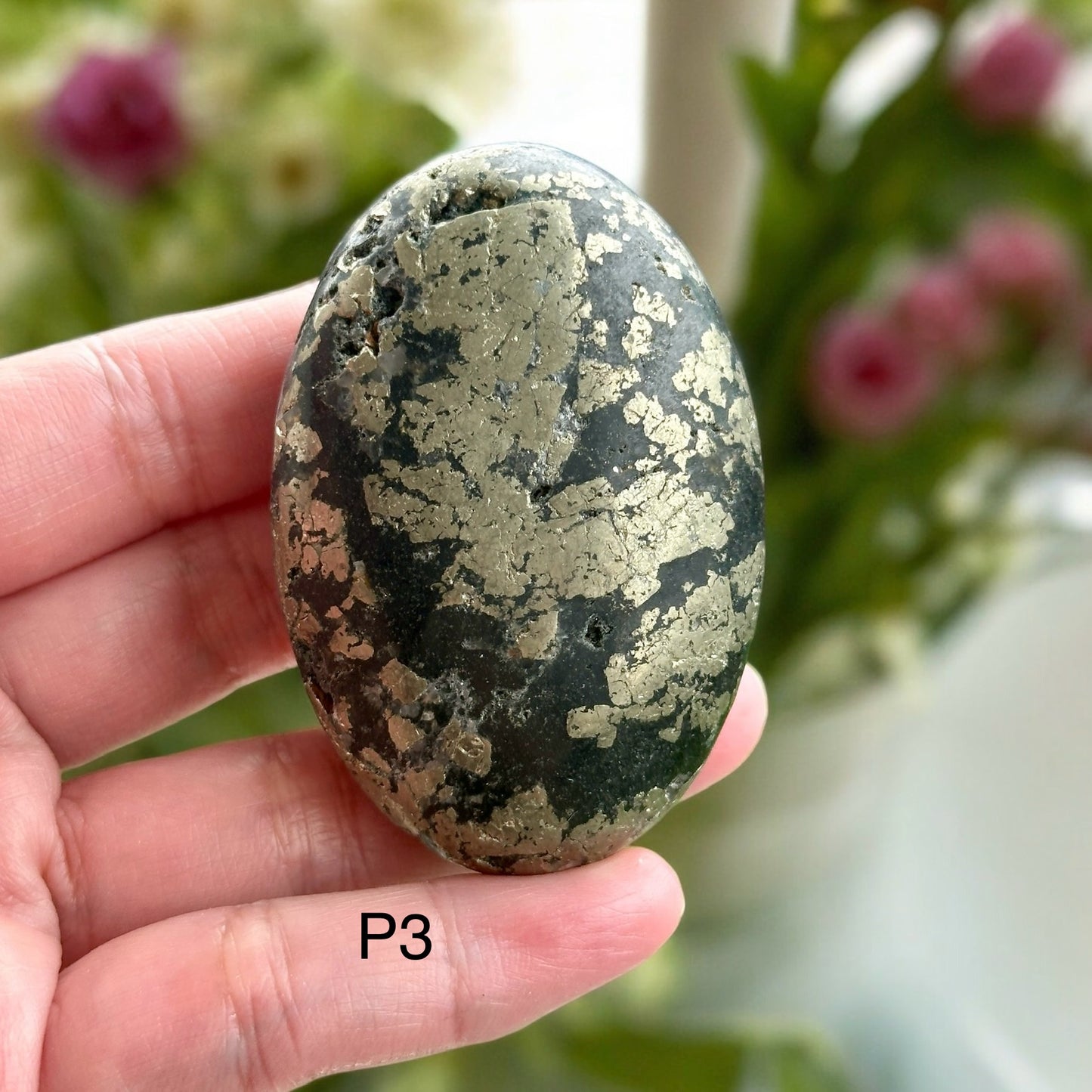 Pyrite Palm Stone 60mm