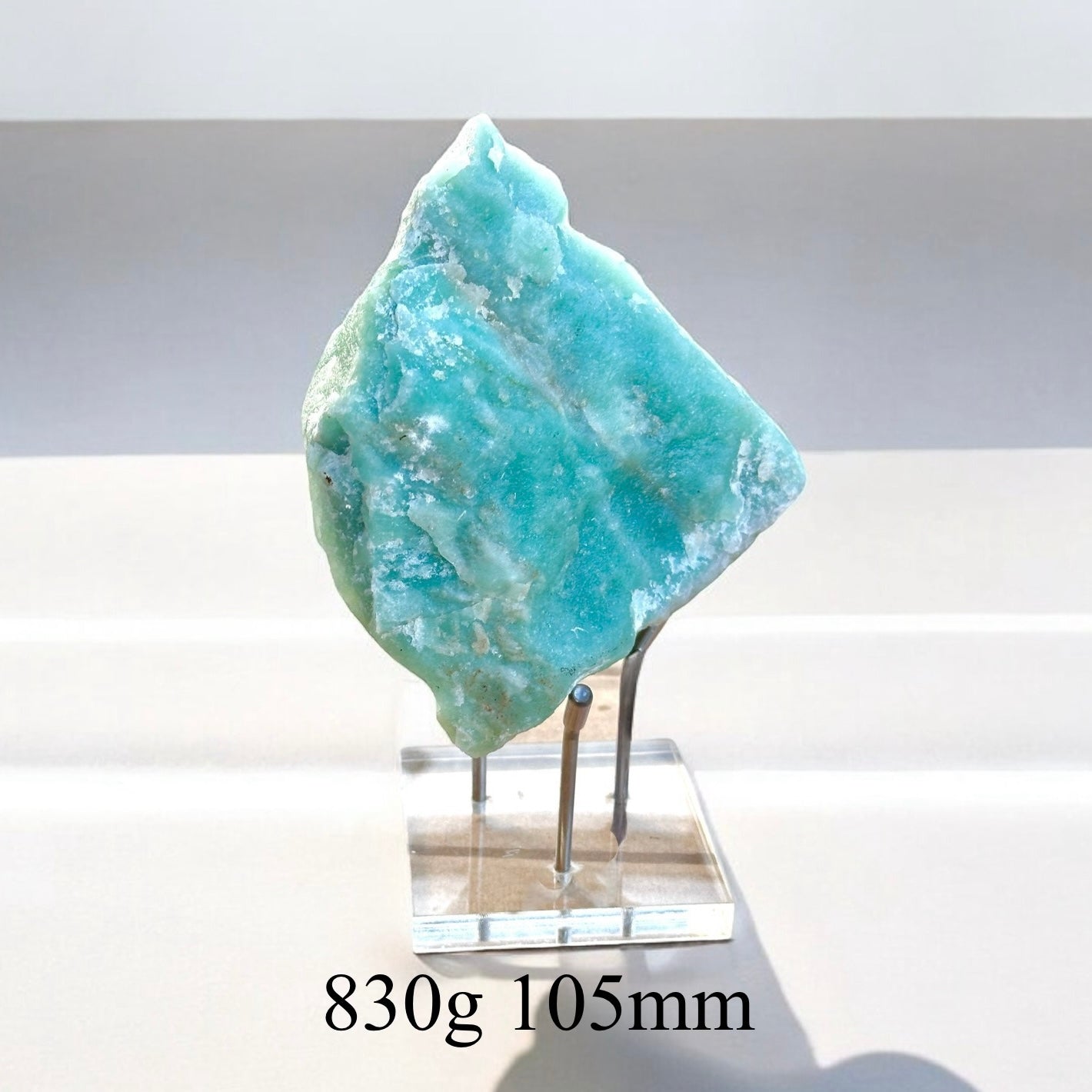 Green Aventurine Raw with Acrylic stand (Large)