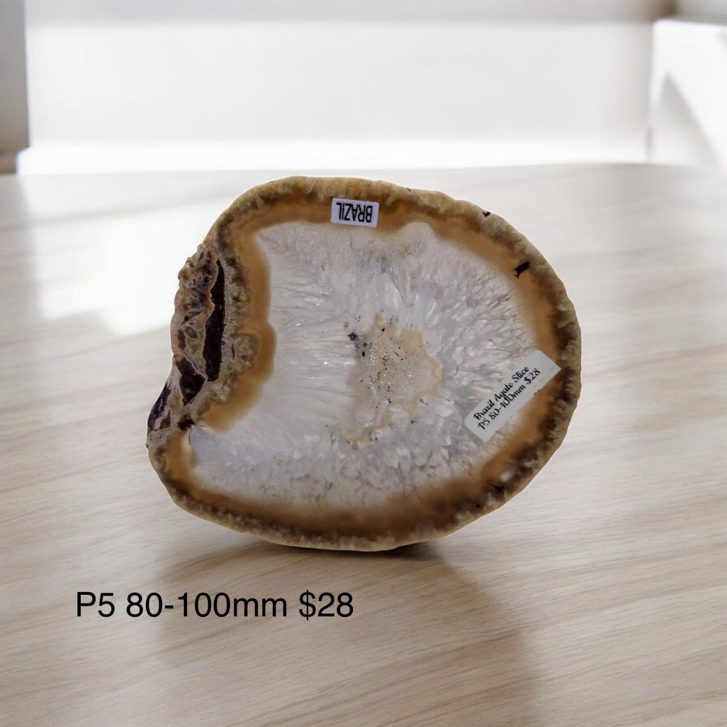 Brazilian Agate Slice (80-100mm) with stand