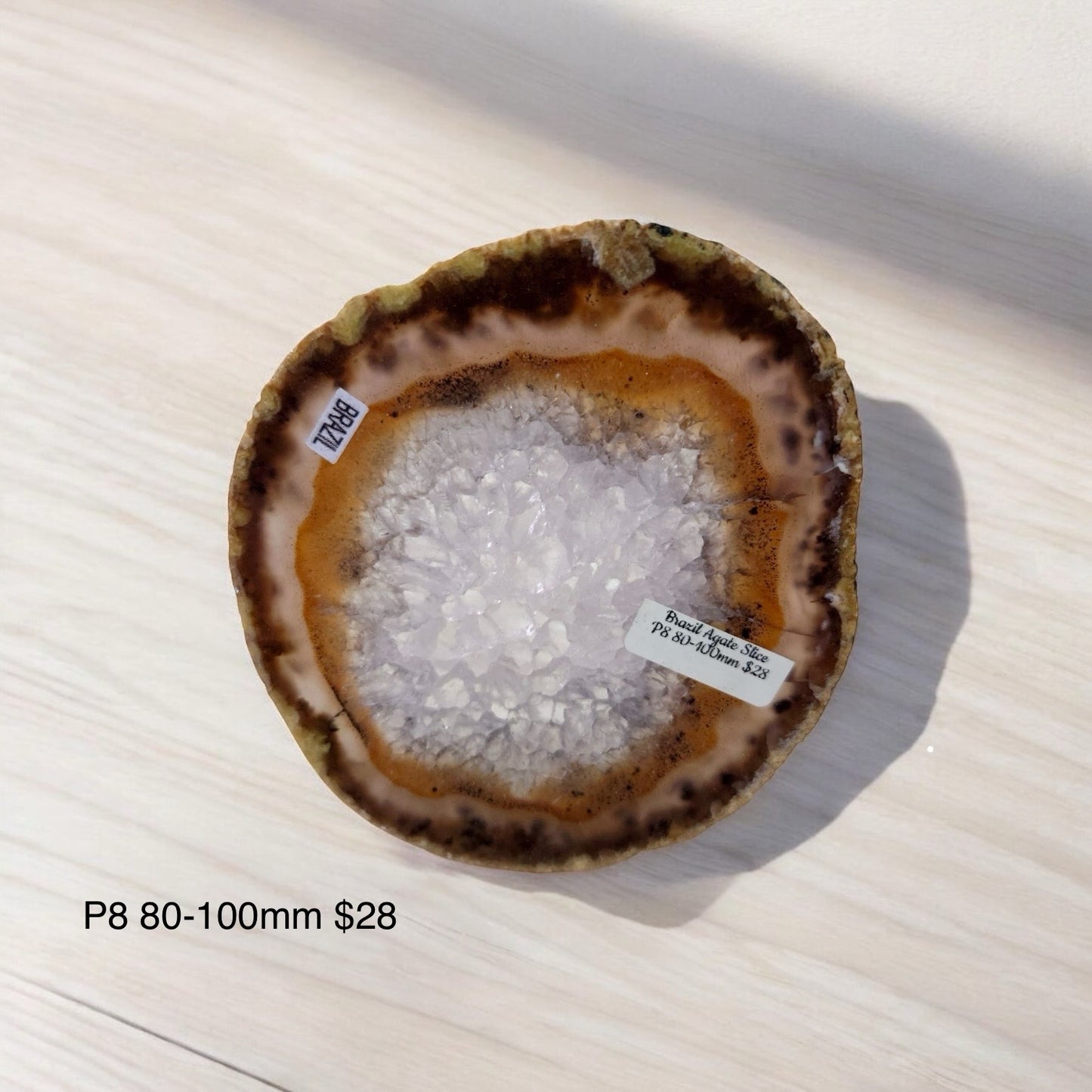 Brazilian Agate Slice (80-100mm) with stand