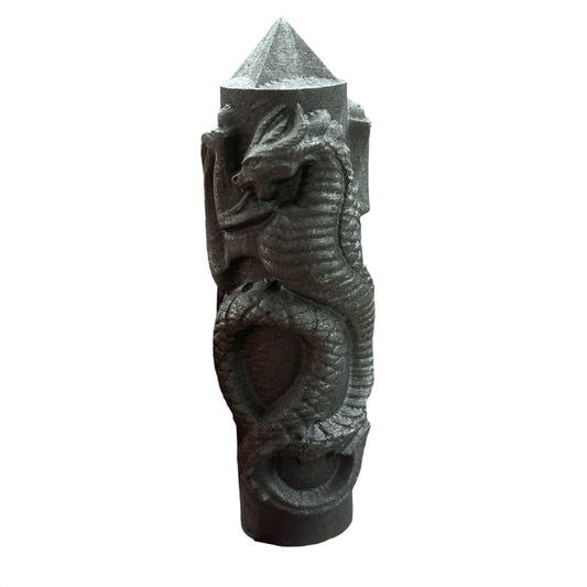 Dragon-carved Shungite Tower (100mm) Russia (Protection)