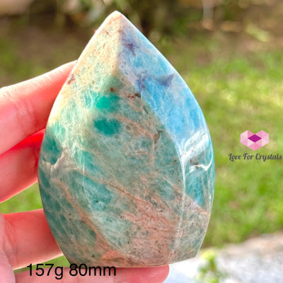 Amazonite Flame Crystal (Brazil) 157G 80Mm Polished Crystal