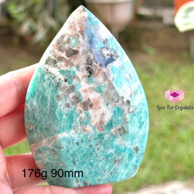 Amazonite Flame Crystal (Brazil) 176G 90Mm Polished Crystal