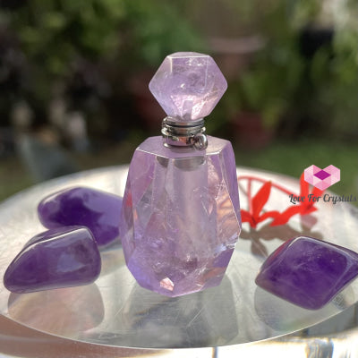 Amethyst Crystal Carved Bottle For Oils