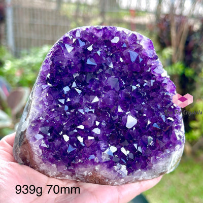 Amethyst Geode Druse (Brazil) Aaaa Grade 939G 70Mm Raw Crystals