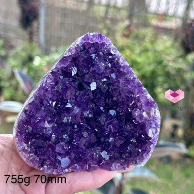 Amethyst Geode Druse (Brazil) Aaaa Grade 755G 70Mm Raw Crystals