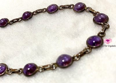 Amethyst In 925 Silver Crystal Bracelet