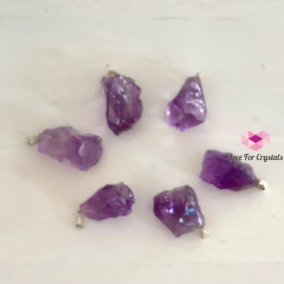 Amethyst Raw Pendant (Brazil) Silver Plated (20-45Mm) Pendants & Necklaces