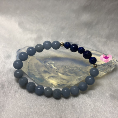 Angel Connection Crystal Bracelet By Audreys Remedies (Lapis Lazuli Angelite 14K Gold Filled Beads)