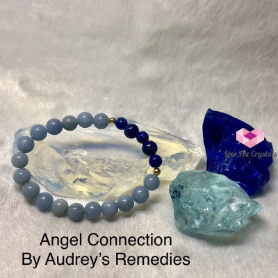 Angel Connection Crystal Bracelet By Audreys Remedies (Lapis Lazuli Angelite 14K Gold Filled Beads)