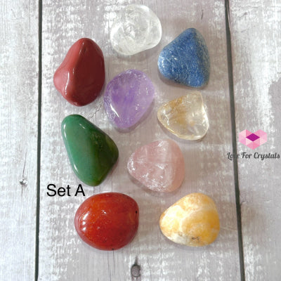 Basic Crystal Tumbled Remedy Set (Brazil) 9 Stones 35-50Mm Each A Sets