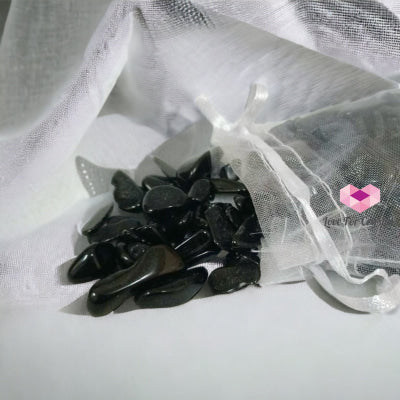 Black Obsidian Chips In A Pouch (100G)