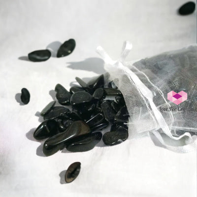 Black Obsidian Chips In A Pouch (100G)