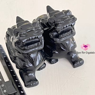 Black Obsidian Pixiu 9Cm (Pair) Per Pair Crystal Carving