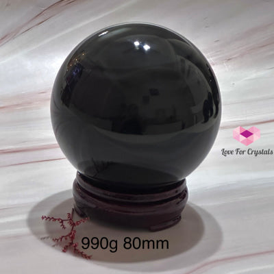 Black Obsidian Sphere (Mexico) 990G 80Mm