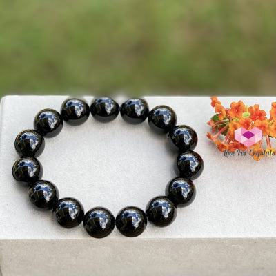 Black Tourmaline 12Mm Bracelet Size 6.5 Bracelets & Bangles