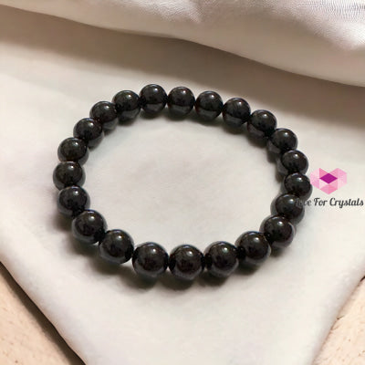 Black Tourmaline Bracelet (Protection) (8Mm) Round Energy