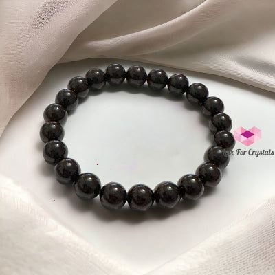 Black Tourmaline Bracelet (Protection) (8Mm) Round Energy