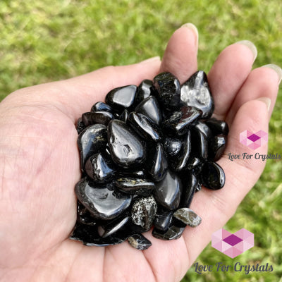 Black Tourmaline Chips 100Gm Tumbled Stones