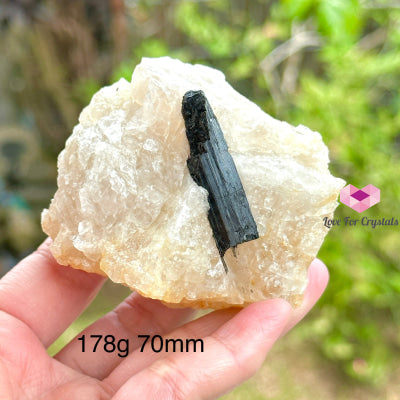 Black Tourmaline On Quartz Matrix (Mineral Gallery)Brazil Raw Stones