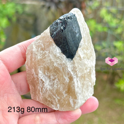 Black Tourmaline On Quartz Matrix (Mineral Gallery)Brazil Raw Stones