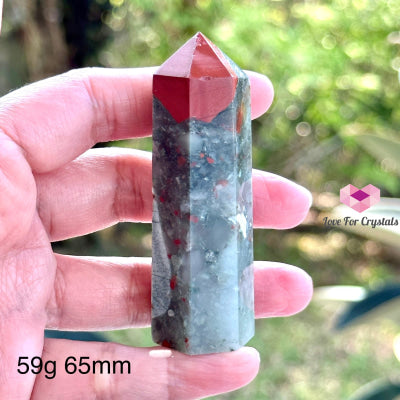 Bloodstone Tower Points (India) 59G 65Mm Polished Crystals