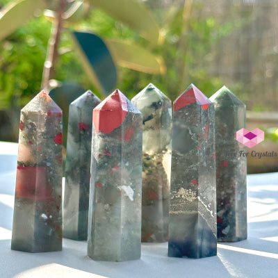 Bloodstone Tower Points (India) Polished Crystals