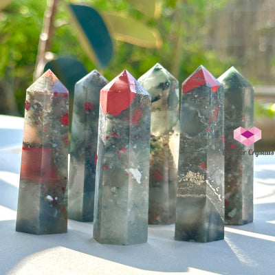 Bloodstone Tower Points (India) Polished Crystals