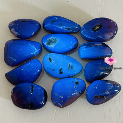 Blue Amber Polished Pebbles (Aaa Grade) Indonesia (Rare) Stones